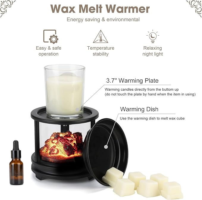 MOAFINA Wax Melt Warmer with Timer,Campfire Wax Warmer,4-in-1 Oil Burner Electric Candle Wax Warmer,Wax Warmer for Scented Wax Melts,Wax Melter Fragrance Warmer for Home Office Bedroom Gifts & Decor