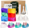 Blingfun Gel Wax Candle Making Kit with 7 Colors Jelly Wax, Rabbit Mold, Wicks, Wick Stickers, Drill - DIY Scented Candle Fun Craft Supplies for Home Decor