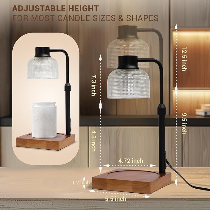 KLL Candle Warmer Lamp with Timer and Dimmer: Mothers Day Gifts, Gifts for Mom, Birthday Gift for Women - House Warming Gift New Home Decor - Brown