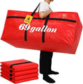 Windyun 4 Pack 69 Gallon Extra Large Moving Bags XXL Heavy Duty Storage Bag with Strong Zipper Handle Jumbo Big Tote Box Foldable for College Dorm Travel Clothes Duffle Blanket Pillow(Red)