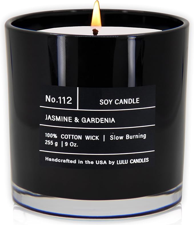 Lulu Candles | Jasmine & Gardenia | Smells Floral | Luxury Scented Soy Jar Candle | Hand Poured in The USA | Highly Scented Long Lasting (9 Oz.)…