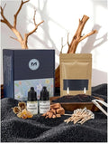 Monivi Candle Sand with Wicks 4.4lb Sand Wax Black Pearled Candle Wax Beads with Wood Decorative Bowl, 2 Fragrance Oils Musk Sandalwood Total up to 450Burn hours DIY Candle Making Kit Mothers Day Gift