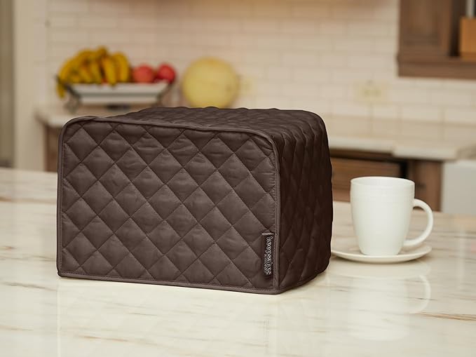 Covermates Keepsakes Rectangular Appliance Cover – Quilted Kitchen Appliance Cover for Countertop Storage – Dust Protection – Stain Resistant – Washable – Slip-On Appliance Design, Bronze