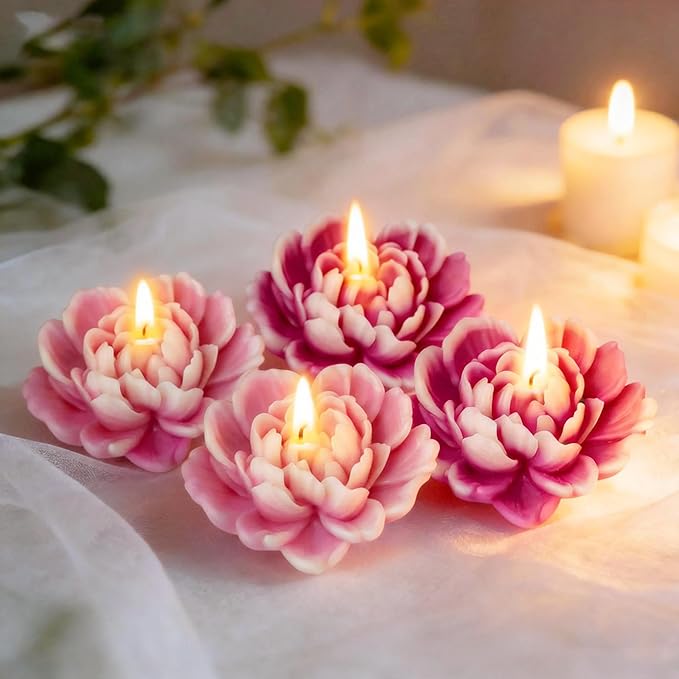 Petal Flower Cylinder Candle & Resin Mold - Resin Casting Silicone Molds for Home Decor & Candle Making Wave Spiral Mold