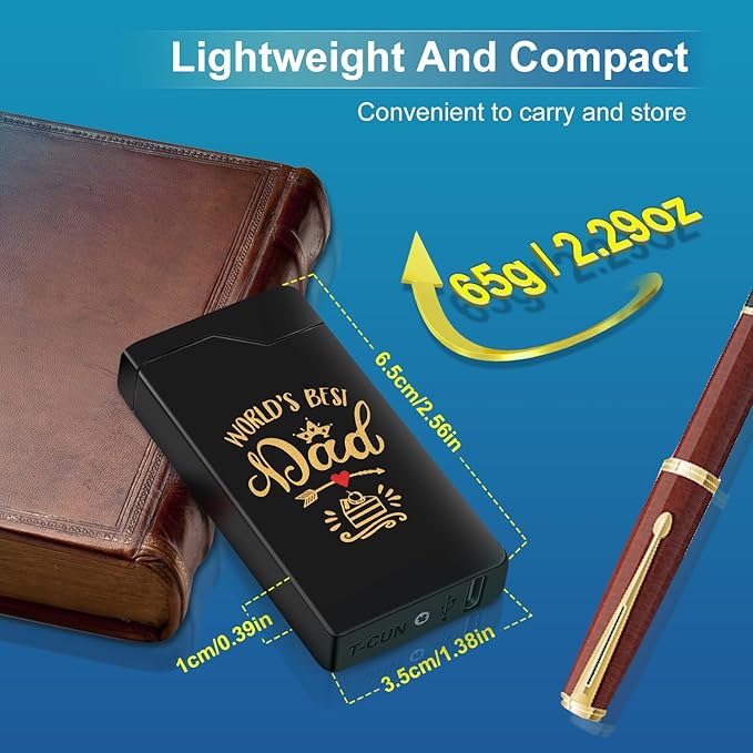 LcFun Dad Gifts for Fathers Day, Electric Lighter USB Rechargeable, Plasma Dual Arc Lighters, Windproof Flameless Lighter, Personalized Fathers Day Dad Gifts