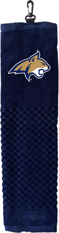 Team Golf NCAA Montana State Bobcats Embroidered Golf Towel Embroidered Golf Towel, Checkered Scrubber Design, Embroidered Logo