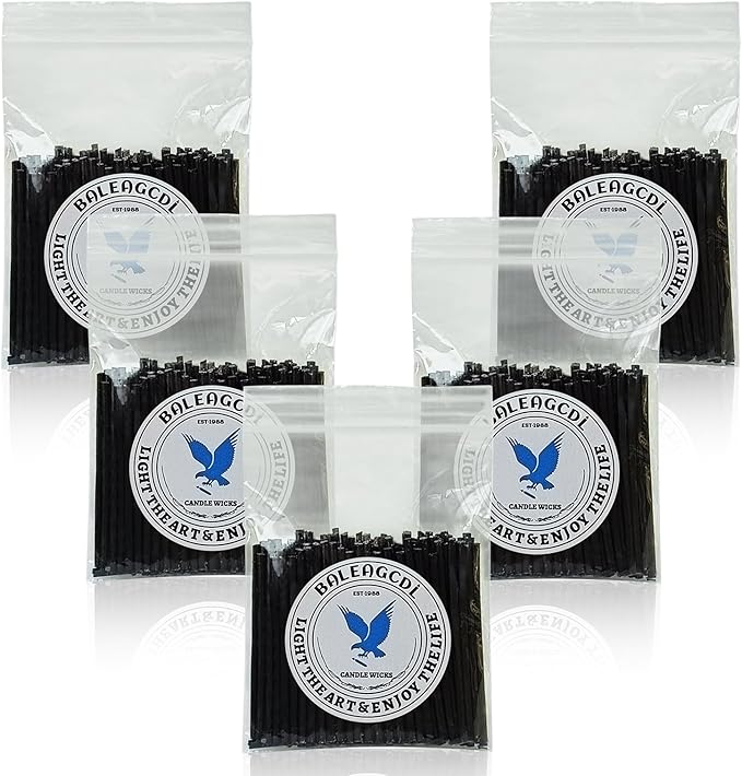 Pearled Candle Extra Wicks 500 Pack for Pearled Candle Making - 2 Inch Black Cotton Candle Wicks in Bulk for Candle Making DIY