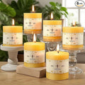 6 Pack Natural Beeswax Candles,270 Hours Long Burning-Bees Wax Candles for Home,100% Pure Beeswax Pillar Candle for Emergency,Paryer,Parties,Unscented Dripless Smokeless Pillar Candle Bulk 2.8x3in