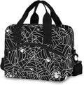CBBYY Goth Spider Web Lunch Bags for Women Men, Reusable Insulated Lunch Box, Adjustable Shoulder Straps Tote Lunch Bag for Work Picnic School