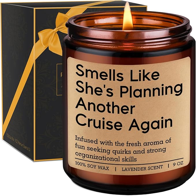 GSPY Cruising Candle, Cruise Gifts for Women - Funny Travel Gifts for Travelers, Cruise Lovers - Creative Traveling Ideas - Mothers Day, Birthday, Retirement Present for People Who Travel, Friend, Mom