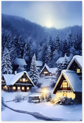 GUAIEUW Frameless Canvas Winter Snowy Houses Diamond Painting Kit DIY 5D Full Round Diamond HD Picture Diamond Dot Painting Art Craft Gift, Wall Decor Living Room Office Hangable 20x30 Inch