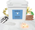 Pearled Candle 140 Oz with 150 Wicks - Sandalwood Scented Sand Candles White Refillable Wax Lasts Up to 600 Hours Smooth and Clean Burning for Candle Making DIY