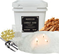 8.8 lb Pearled DIY Candles with 150 Wicks - Snowy Sandalwood Haze Scented Sand Wax with Stirring Spoon Ice Scoop for Refillable Candle Making Family Daily