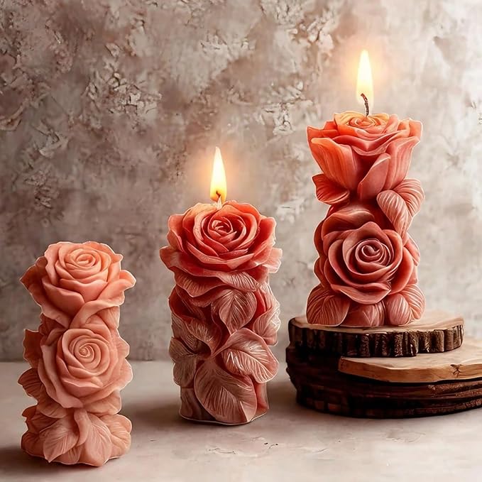Rose Bouquet Silicone Molds, 3D Rose Resin Candle Molds, Silicone Molds for DIY Handmade Soaps, Clay Craft, Epoxy Resin Crafts, Birthday Gifts, Valentine's Day Gifts & Home Decorations(A)
