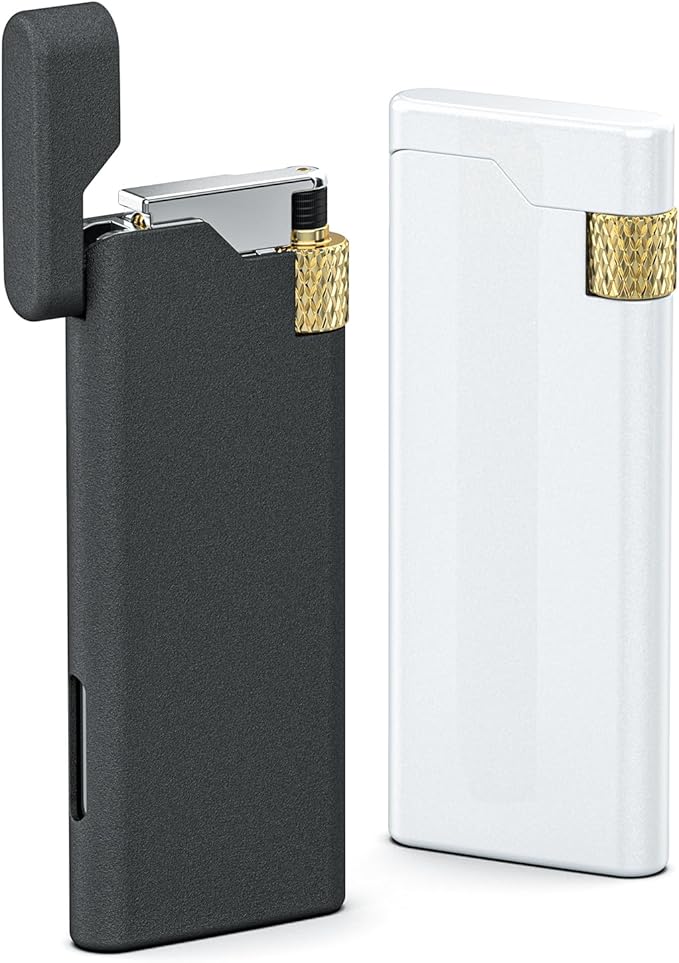 Pack of 2 Cool Mini Lighter Pocket Pipe Lighter Gas Butane Refillable with Adjustable Soft Flame Great Gift idea. Sold Without Gas