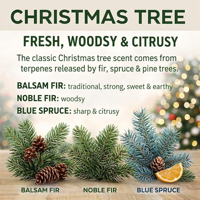 Red Barn Candle Company Wood Dough Bowl Candles | 100% Natural Soy Wax & Essential Oil Infused | Odor Eliminating + Pet Safe | Scented Candle Gifts for Men & Women (Christmas Tree, 3-Wick)