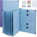 Important Document Organizer, Folio Folders with Pockets, Folder with Labels Pockets, for Emergency Documents, Birth Certificates, Damage Resistant Folder,Passports, School & Offices (Blue)