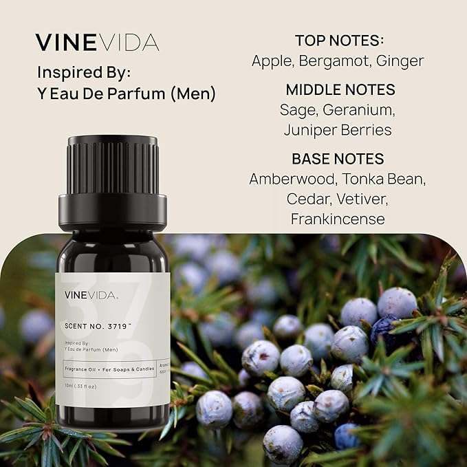 VINEVIDA [0.33 Oz] Inspired by: Y Eau de Parfum (Men); Fragrance Oil for Candle Making and Soap Making - Premium Candle Scents for Soy Candles