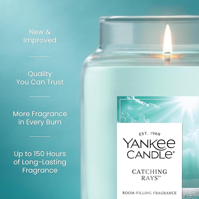 Yankee Candle Catching Rays Scented Candle, 22oz Large Jar with up to 150 Hour Burn Time, Giftable