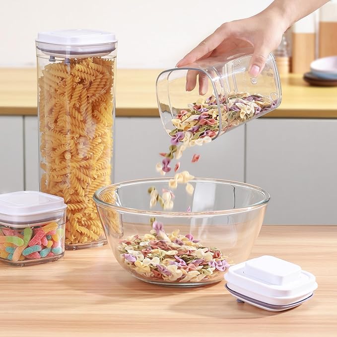 Food Airtight Containers storage with Lids One Button Open/POP UP/Kitchen Storage Organization for Coffee Tea Brown Sugar Cereals 950ml x 1