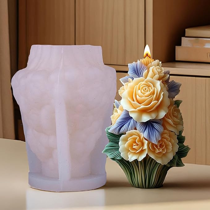 Tulip Silicone 3D Flower & Rose Mold - Peony & Candle Mold for Resin, Clay & Soap Making - Craft Supplies
