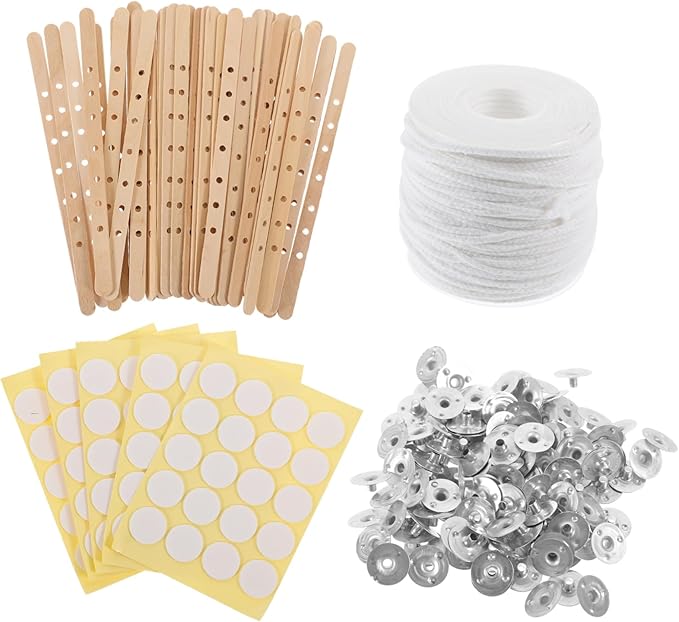 STOBOK DIY Candle Making Kit Candle Wicks with Holders and Stickers for Craft Projects Home Decor