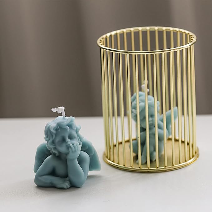 2 Pcs Angel Shape Candle Mold Valentine's Day Resin Casting Silicone Mold for DIY Aromatherapy Candles Wax Plaster Polymer Clay Decoration