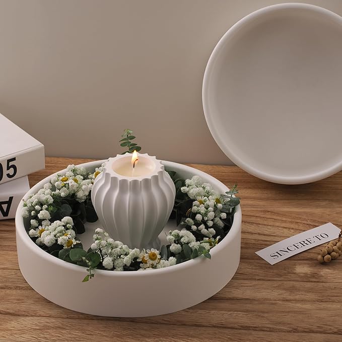 Large Silicone Bowl Mold,Silicone Molds for Resin Concrete Cement, Big Container Storage Mold Jewelry Candle Holder Mold Storage Tray Mold Plant Pot Mold DIY Storage Art Crafts(C)