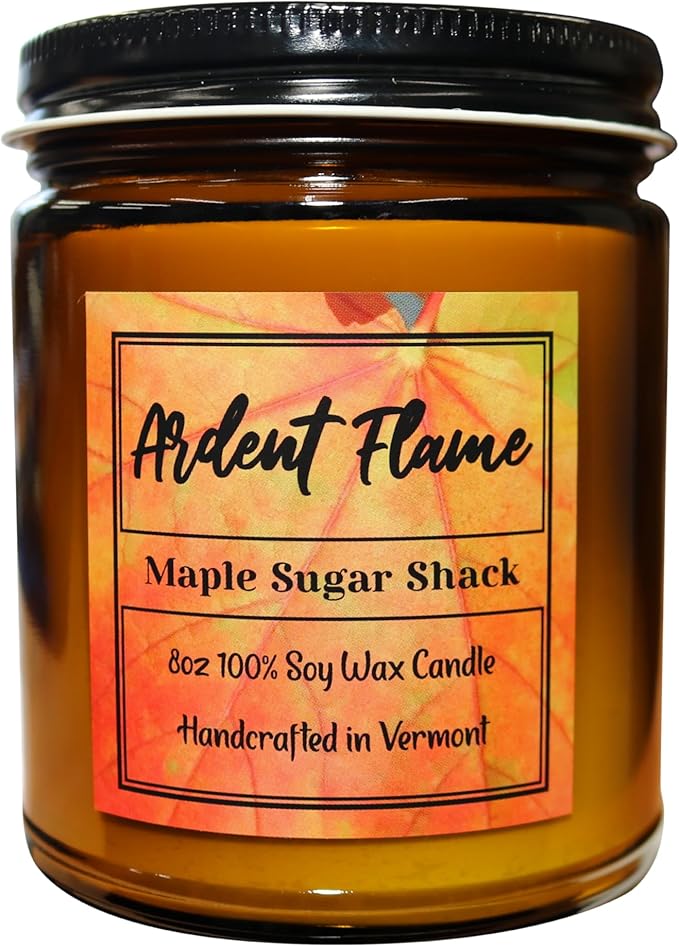 Candles | Vermont Maple Sugar Shack | 100% Natural Soy Wax Candle for Home Decor | Highly Scented | Premium Fragrance | Handmade in Vermont, USA | 8 oz | Long Lasting | Great Gift