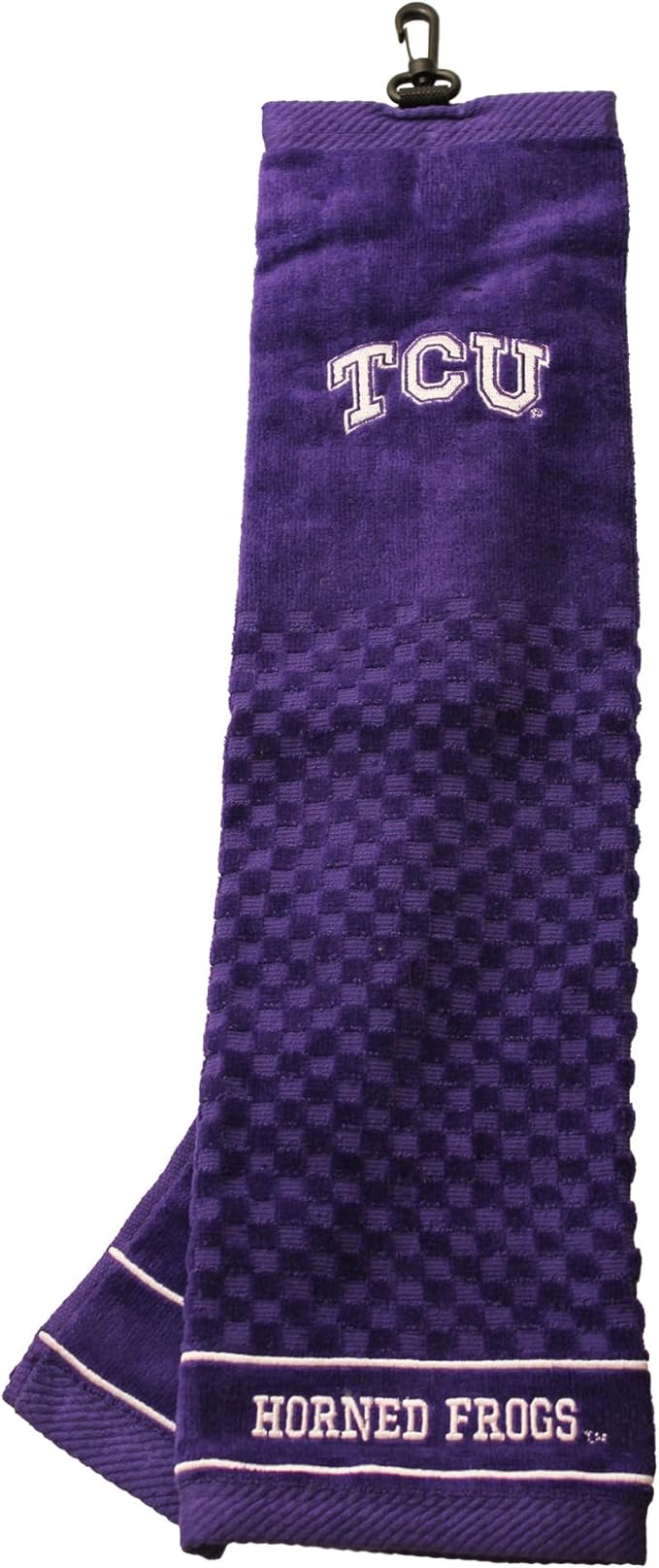 Team Golf NCAA TCU Horned Frogs Embroidered Golf Towel Embroidered Golf Towel, Checkered Scrubber Design, Embroidered Logo