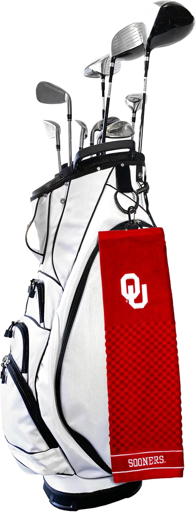 Team Golf NCAA Oklahoma Sooners Embroidered Golf Towel Embroidered Golf Towel, Checkered Scrubber Design, Embroidered Logo