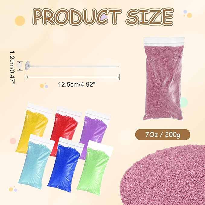 MECCANIXITY Pearled Sand Candles with 20 Pcs Wicks 7Oz / 200g Candle Beads Refillable Powder Sand Wax Making Kit for Thanksgiving Christmas Wedding Party DIY Home Crafts, Cherry Color