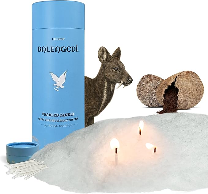 18oz(1.1lb) Pearled Candle with 30 Wicks-MANNYCOM Cozy Musk Haven White Scented Candles-Refillable Pearl Waxs-Smokeless Burns up to 110 Hours for Wedding Decor and Crafts