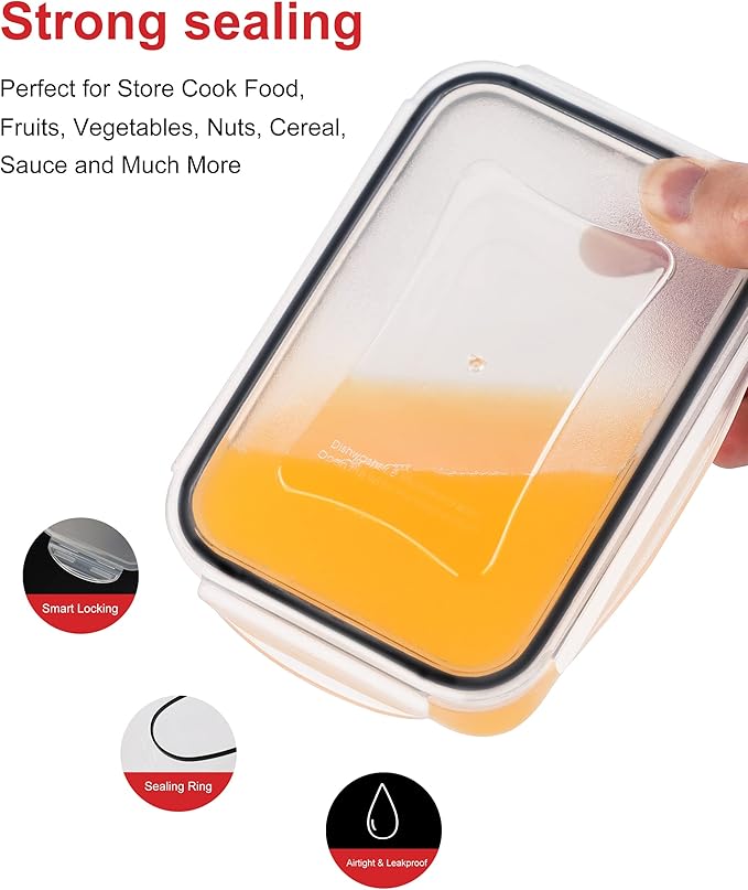 56 Pcs Large Food Storage Containers Set with Lids (28 Containers + 28 Lids), Airtight Plastic Storage Containers for Pantry & Kitchen Organization, BPA-Free, Leak-Proof