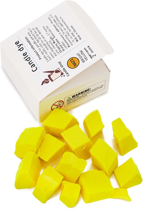 Bright Yellow Candle Dye 2oz for Soy Candle Making – Candle Shop Premium Color Dye Blocks for Soy Wax, Beeswax, Paraffin - Candle Wax Dyes