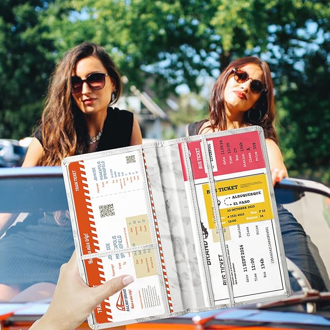 Car Registration and Insurance Card Holder - Leather Vehicle Glove Box Automobile Documents Paperwork Wallet Case Organizer for ID, Driver's License, Key Contact Information Cards - Men&Women