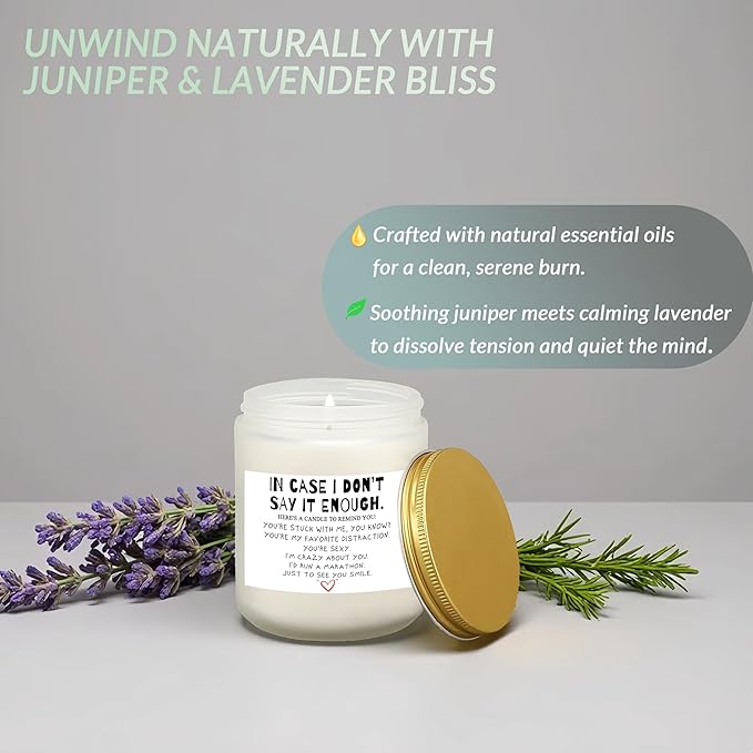 Candle Gifts for Her Him – Long Lasting Clean Burn Candle 9 Oz, Valentine Gifts for Girlfriend Boyfriend, Romantic Anniversary Wedding Birthday Gift for Women Men