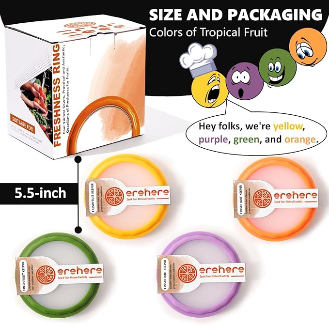 4-Piece Airtight Food Storage Containers Set – Avocado Saver, Onion Keeper, Silicone Kitchen Organizers for Fridge, Reusable & Leak-Proof to Lock in Freshness