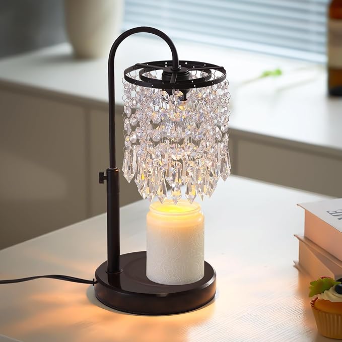 Candle Warmer Lamp with Timer Dimmer and 3 Bulbs, Lamp Candle Warmer with Marble Base,Wax Melt Warmer for Jar Candles, Birthday Gifts for Women Mom, House Warming Gifts New Home Decor