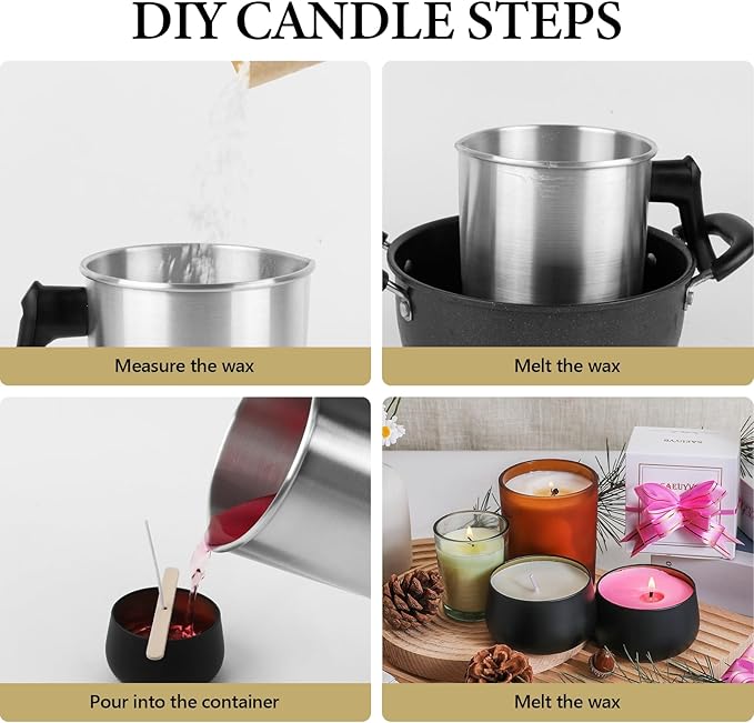 SACATR 2LB Soy Wax for Candle Making, 100% Soy Wax - Natural Candle Wax- No additives and Pure, Premium Quality Candle Wax for Candle Making