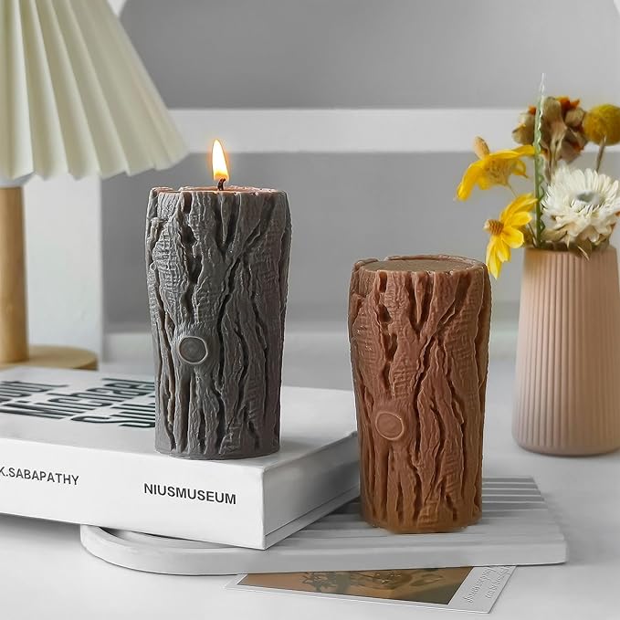 Tree Stump Silicone Candle Mold for DIY Candle Making – Perfect for Decorative Candles, Soaps, and Crafts