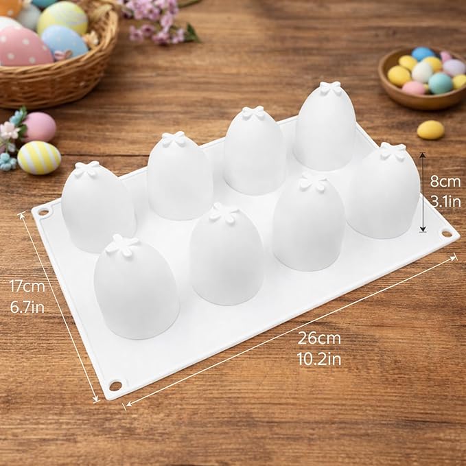 3D Christmas Tree Silicone Molds Large Christmas Molds Xmas Tree Pan Silicone Mold Christma Cake Mold for Mousse Cake Muffin Baking Jello Chocolate Ice Cube Soap Candle Lotion Bar Bath Bomb (Egg)