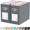 Oterri Cardboard File Organizer Box for Hanging File Folders Letter Size,File Box for Computer Desk,File Cabinet,Working Home,Office,Classroom (Dark Grey, Letter Size - 2 Packs)