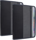 NAFY Expanding File Folders, 13 Pockets Document Organizer with Zipper, A4 Letter Size Portable Accordion Expanding File Folders with Multicolor Labels for Home Office School Supplies (Black 2 Pack)