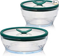 Anyday 4-Piece Medium Glass Food Storage with Glass Lids | Plastic-Free Meal Prep & Microwave Cookware | Stackable Airtight Storage Container with Vented Lid for Microwave-Safe Reheating