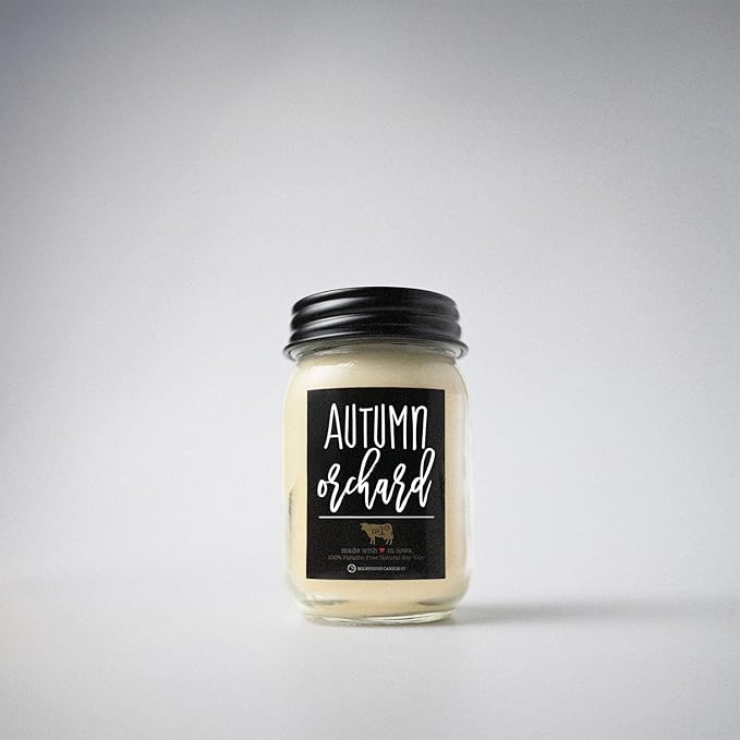 Milkhouse Candle Company - Autumn Orchard - 13oz Beeswax and Soy Candles - Farmhouse Collection - 100% Natural, Paraffin Free, with Premium Fragrance Oil, Glass Jars with Lids