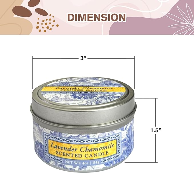 Greenwich Bay Hand-Poured Scented Candle in Decorative Tin – 4 oz/114 g Travel Candle with Lead-Free Wick, Vegetable Wax, Long-Burning Aromatherapy Gift, Single Wick – Made in USA (Lavender)