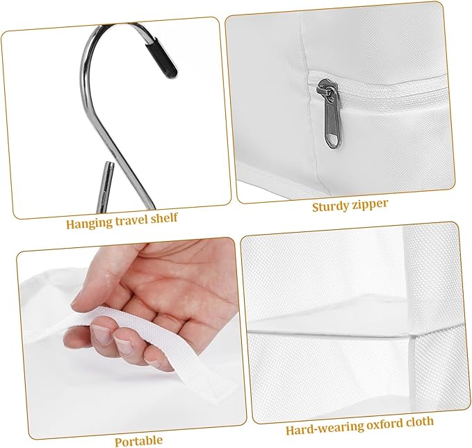 PartyKindom Hanging Packing Cube Organizer Portable Cloth Shelf Organizer for Travel Daily Use Compact Storage Bag with Hooks Buckles Ample Space for Clothes Accessories