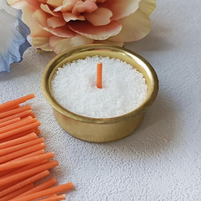 Pearled Candle Wick 2.2 Inch Orange Cotton Wicks 100-Pack - Premium Metal-Free & Lead-Free Candle Wicks for Candle Making