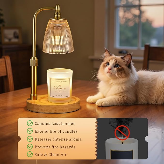 Candle Warmer Lamp with Timer Dimmable,Birthday Gifts for Women Mom Sister,House Warming Gifts New Home,Adjustable Height Wax Melt Warmer for Jar Candles,Ideal for Office,Dorm,Bedroom Home Decor